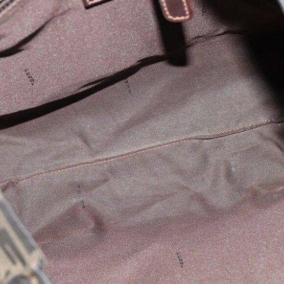 FENDI Zucca Canvas Tote Bag Nylon Brown Black Auth bs27180 - Picture 11 of 16